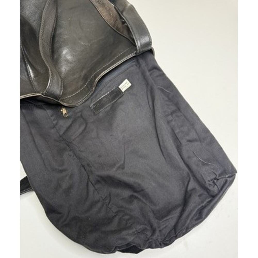 Vintage Naturally Yours Bucket Shoulder Bag Black Brown Leather Zip Dual Handles - Picture 11 of 15